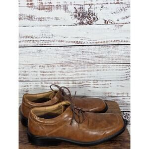 Borelli Stanton Men's Brown Oxford Dress Shoes Lace Up Square Toe Size 9